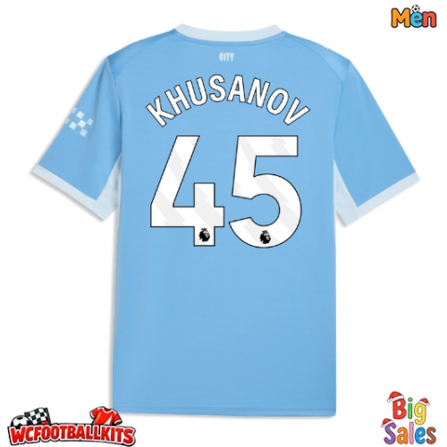 Manchester City Abdukodir Khusanov #45 Replica Home Stadium Shirt 2026-27 Short Sleeve